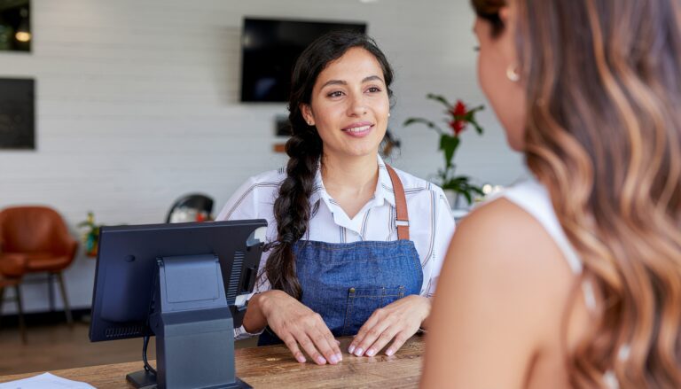 a customer communicating with a business owner